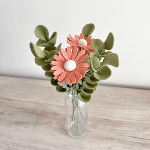 Branches d'eucalyptus en feutrine déco d'intérieur tige feuilles d'eucalyptus plante verte en laine feutrée bouquet fausses fleurs pas chèr