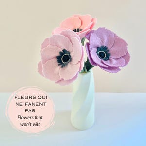 Déco Pâques fleur de printemps bouquet rose violet cadeau maman fait main anémone pastel printanière cadeau anniversaire copine petit budget