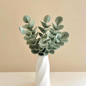 Branches d'eucalyptus en feutrine déco d'intérieur tige feuilles d'eucalyptus plante verte en laine feutrée bouquet fausses fleurs pas chèr