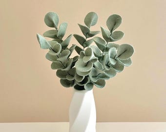 Branches d'eucalyptus en feutrine déco d'intérieur tige feuilles d'eucalyptus plante verte en laine feutrée bouquet fausses fleurs pas chèr