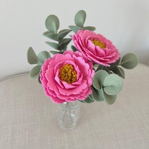 Branches d'eucalyptus en feutrine déco d'intérieur tige feuilles d'eucalyptus plante verte en laine feutrée bouquet fausses fleurs pas chèr