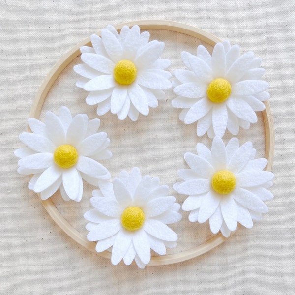 Marguerites blanches fleurs en vrac pour projets artisanaux, Décor floral fête d'anniversaire enfant,Création mobile bébé couronne guirlande