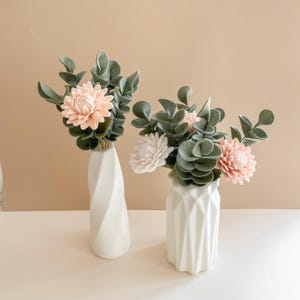 Branches d'eucalyptus en feutrine déco d'intérieur tige feuilles d'eucalyptus plante verte en laine feutrée bouquet fausses fleurs pas chèr