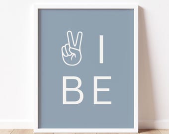 Blue and white boy room decor peace sign fun wall art brothers playroom print decor toddler boy peace sign  room wall decor DIGITAL DOWNLOAD