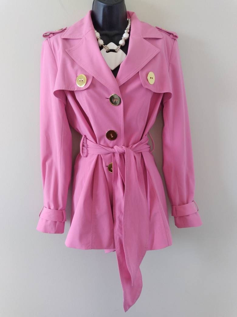 Pretty Pink Vintage Short Trench Coat by Bianca Nygard