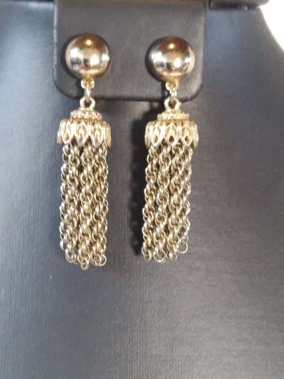 Rare MONET Tassel Clip On Earrings, Stunning!