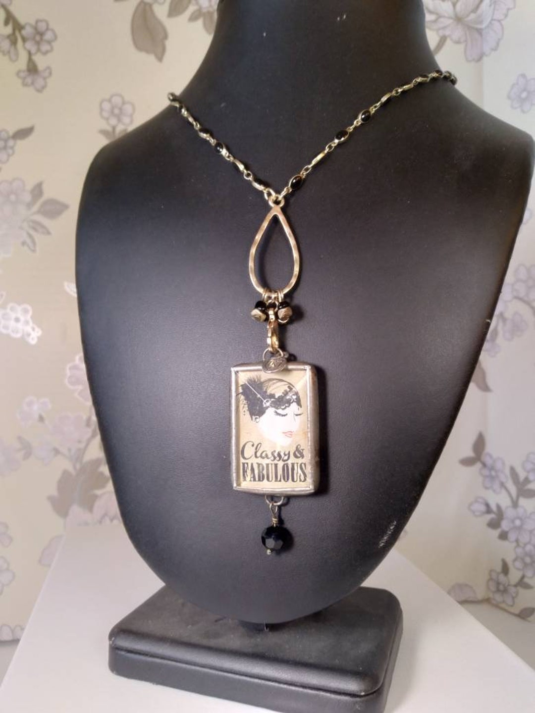 Jewel Kade Necklace With Charm/pendant classy and Fabulous/ 5 Etsy