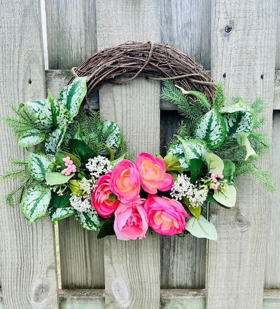 Country flower Grapevine Wreath