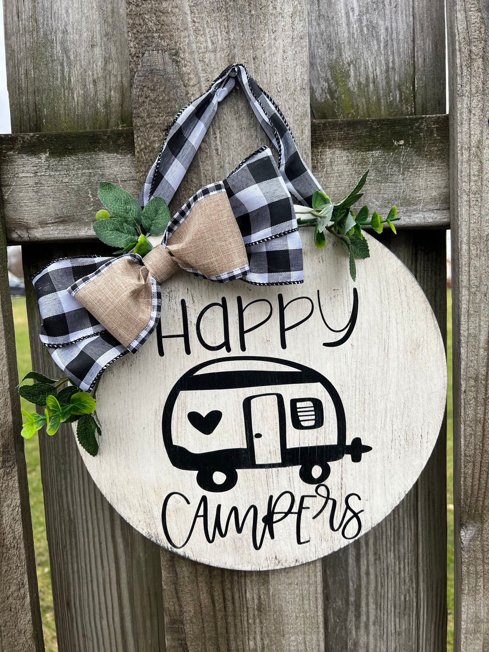 Happy Camper Door Hanger Camper Decor Wood Door Hanger Etsy