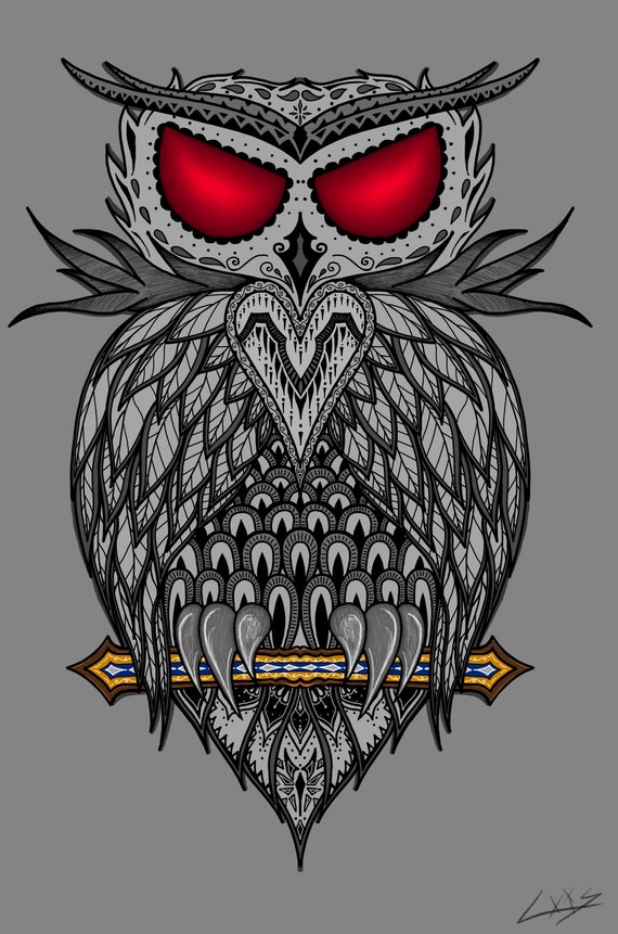Owl Energetic Art From an Indie Artist Sacred Geometry Art Geometric Tattoo  Stencil Energetic T-shirts - Etsy