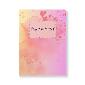 Pastell Pink Softcover Journal - Aquarell Design, Death Note Themed Perfekt zum Schreiben, Skizzieren, Geschenke oder Journaling