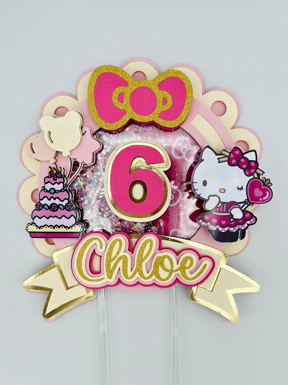 Hello Kitty Cake Topper 3D Kitty Cat Shaker Slider - Etsy