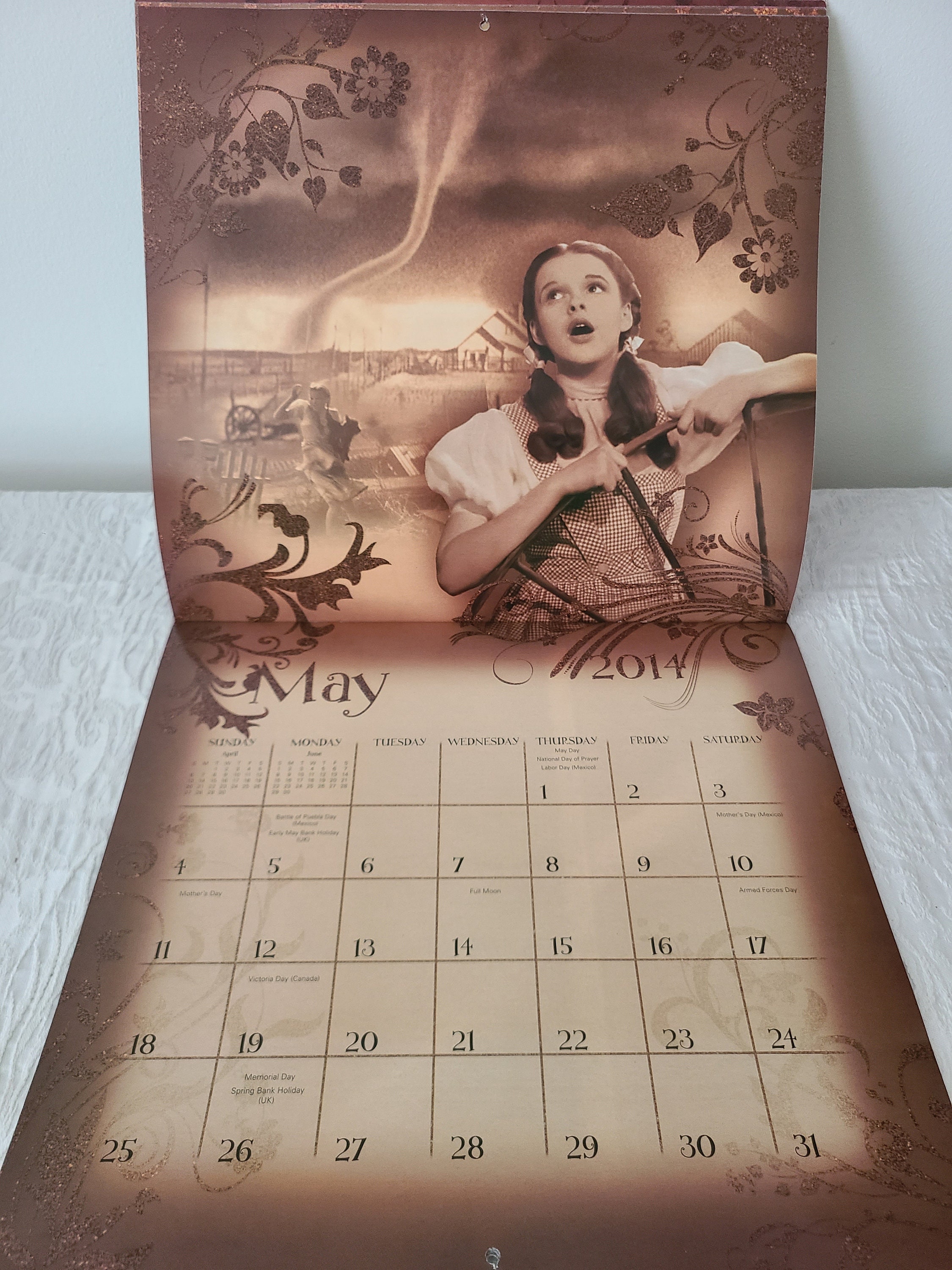 Wizard of Oz Wall Calendar 2014 75th Anniversary Day Etsy