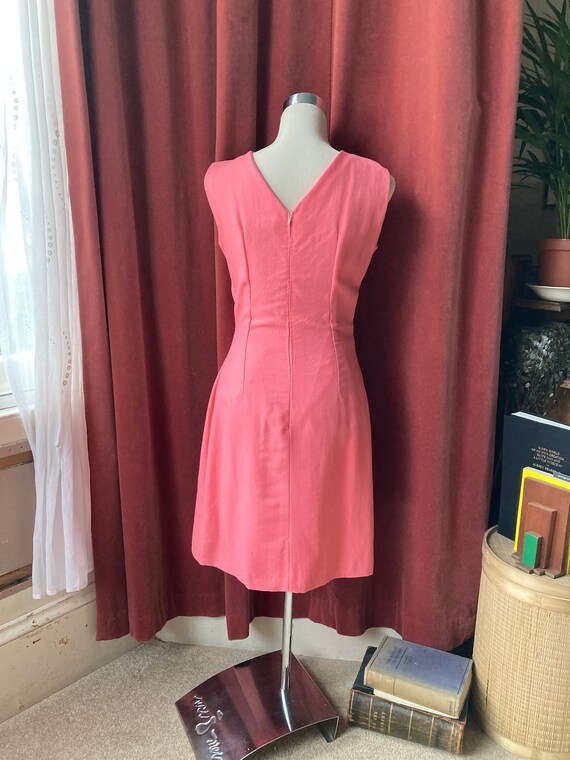 60s pink shift dress /  Mad Men-style crepe dress… - image 3