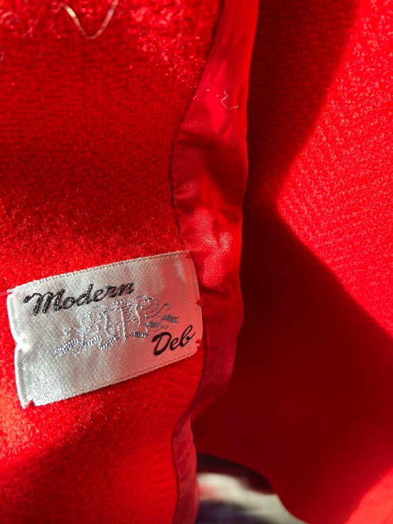 60s red coat / Modern Deb Space Age wool coat / r… - image 7
