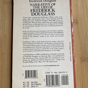 Narrative of the Life of Frederick Douglass, 1995 Dover Thrift Editions ...