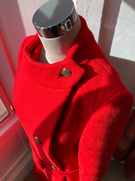 60s red coat / Modern Deb Space Age wool coat / r… - image 6