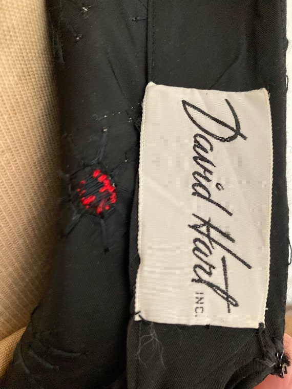 Black and red 50s dress / David Hart vintage cock… - image 7