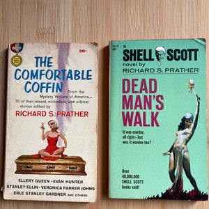 60s pulp fiction Richard S Prather, Dead Man&#39;s Walk & Comfortable Coffin