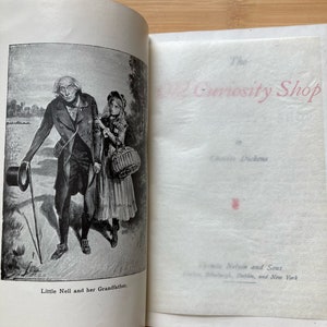 Antique Dickens book / Old Curiosity Shop by Charles Dickens, New Century Library c1910, Thomas Nelson & Sons