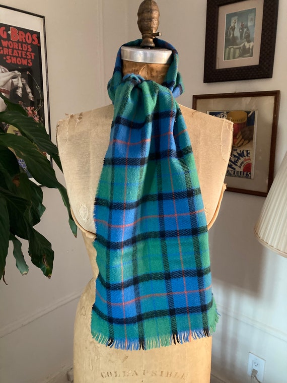 Vintage green and blue Flower of Scotland tartan … - image 3