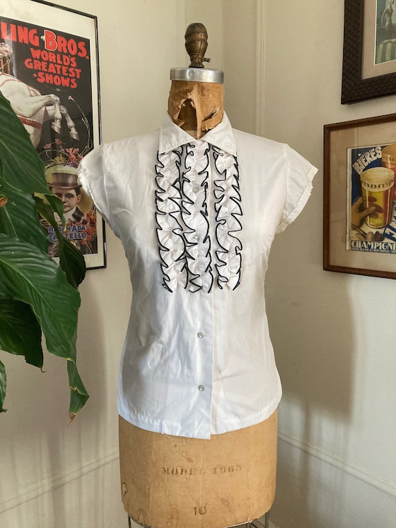 Vintage Ruffle Front Blouse Gem