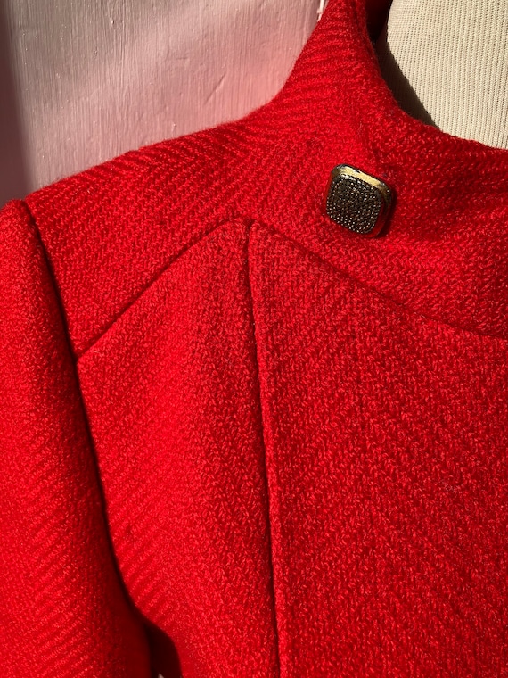 60s red coat / Modern Deb Space Age wool coat / r… - image 3