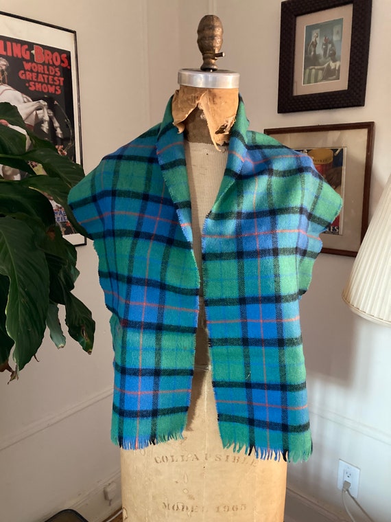 Vintage green and blue Flower of Scotland tartan … - image 2