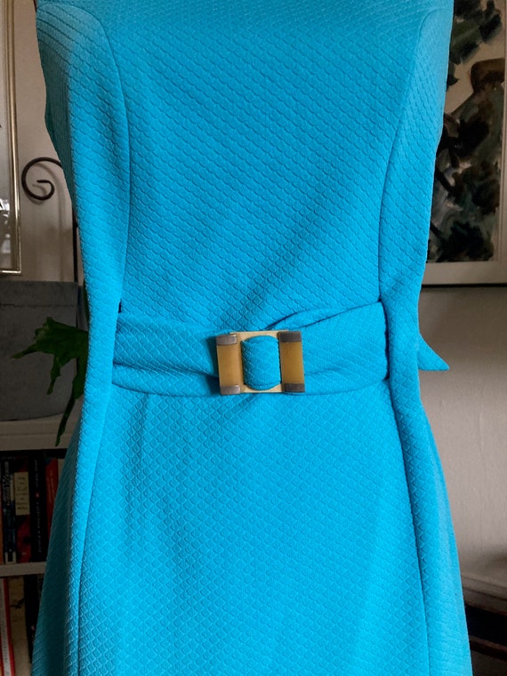 60s blue shift dress /  Mad Men 60s dress / blue … - image 4