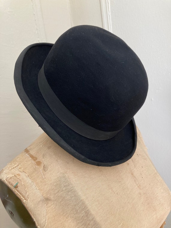 70s black vintage Derby hat by Stetson in original