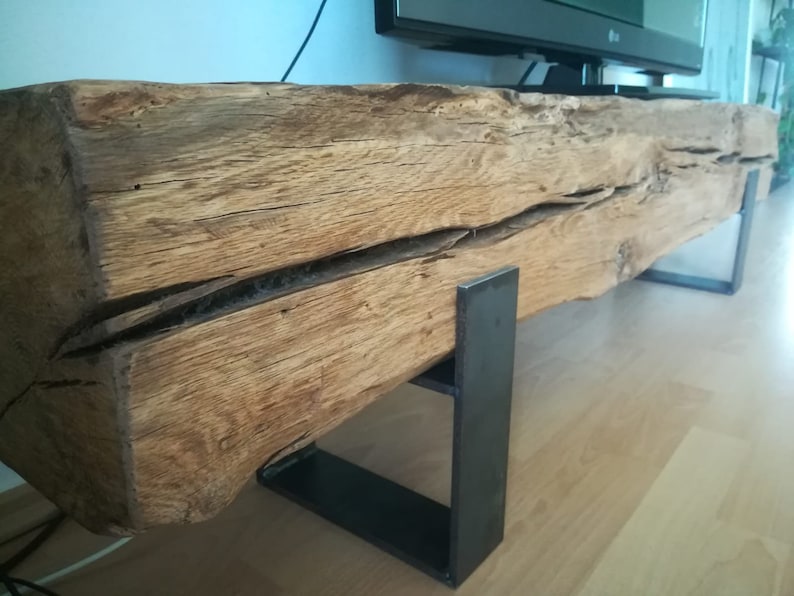 Reclaimed Wood Beam Tv Board Oak Beam Lowboard Sideboard Bench Wooden Bench 