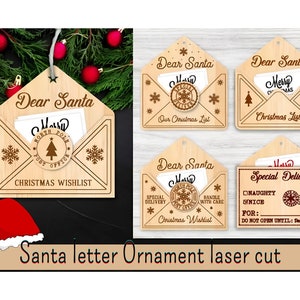 Letter to Santa Ornament laser cut bundle