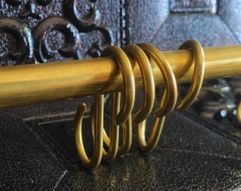 Unlacquered Brass Pot Rail: Kitchen Organizer with S Hooks