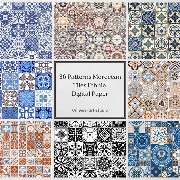 Moroccan Tiles Paper - Etsy