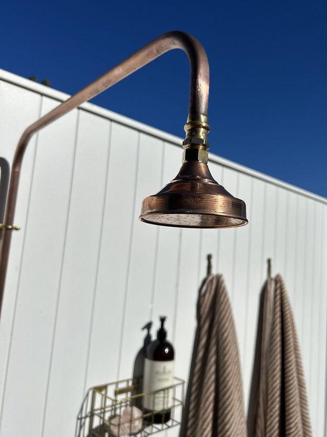 Unlacquered Solid Copper Shower Head, Outdoor Shower Head, Rain Shower ...