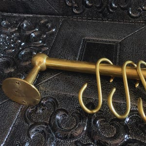 Unlacquered Brass Pot Rail, Kitchen Organizer, Wall Mounted Pot Rack ...