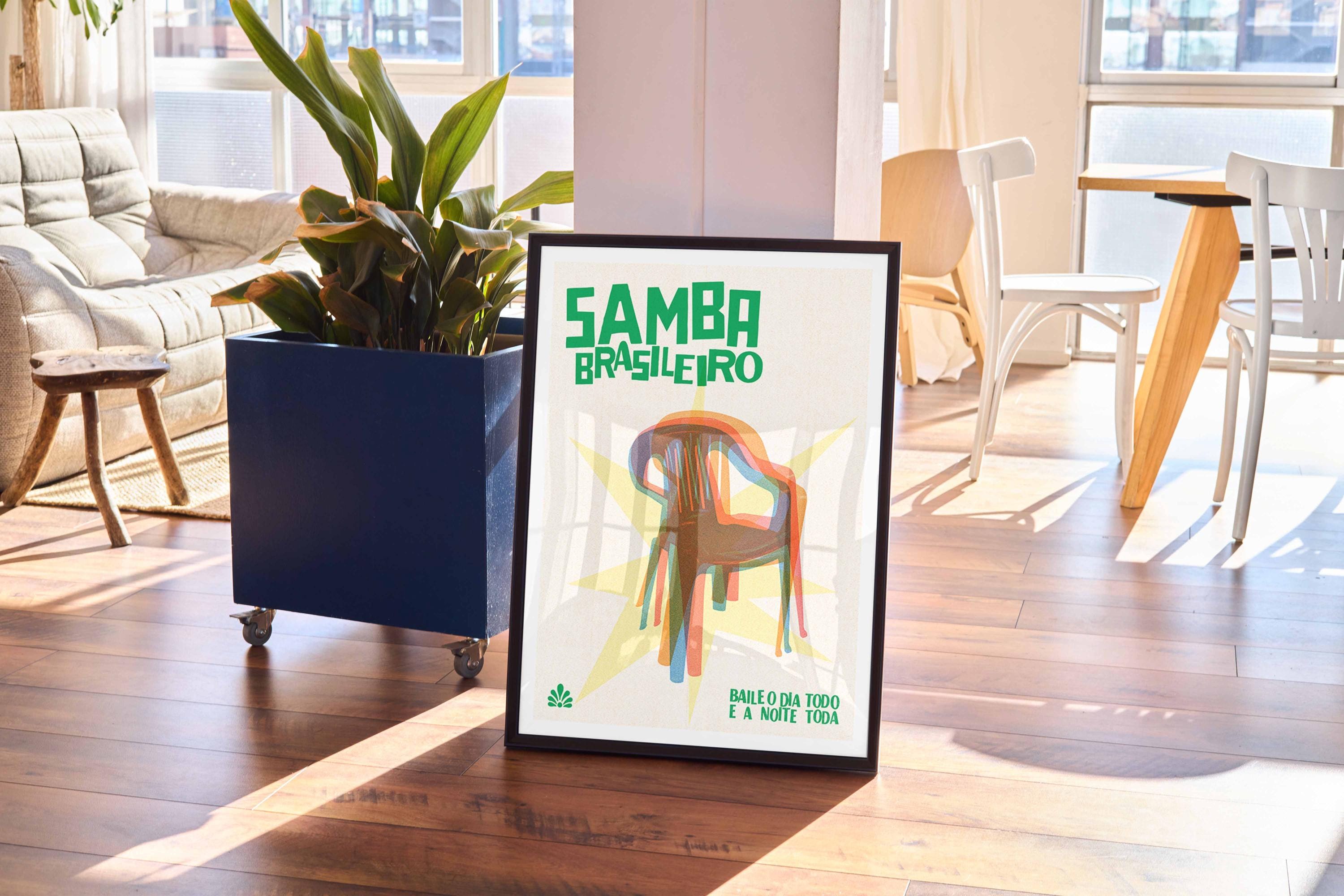 Retro Brazil Samba Poster, Colorful Brazilian Print, Modern Wall Art ...