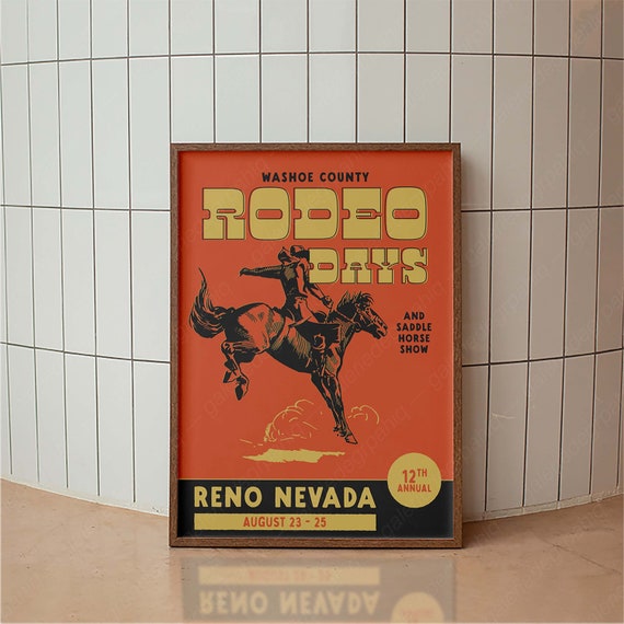 Vintage Rodeo Days Poster, Western Poster, Typography Print, Country Western Art, Minimal Vintage Art Print, Retro Poster Print, Desert Art