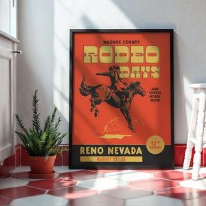 Vintage Rodeo Days Poster, Western Poster, Typografie Druck, Country Western Kunst, Minimal Vintage Kunstdruck, Retro Poster Druck, Wüsten Kunst Bild 14