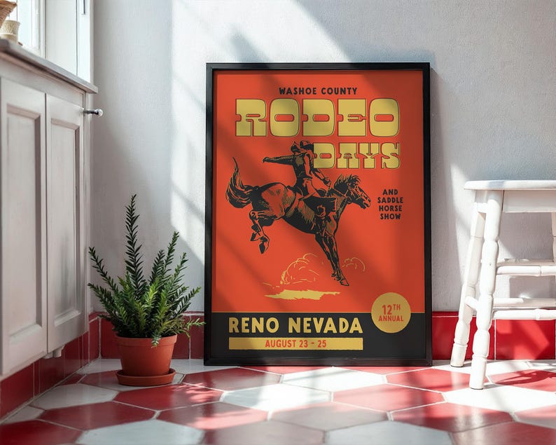 Vintage Rodeo Days Poster, Western Poster, Typografie Druck, Country Western Kunst, Minimal Vintage Kunstdruck, Retro Poster Druck, Wüsten Kunst Bild 14