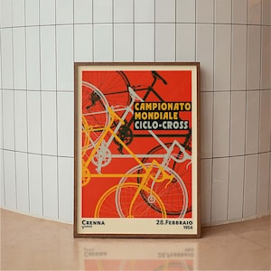 Póster de competición ciclista italiana vintage, póster deportivo, impresión tipográfica, arte colorido, impresión de arte vintage minimalista, impresión de póster retro