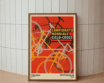 Vintage Italy Bicycle Competition Poster, Sports Poster, Typography Print, Colorful Art, Minimal Vintage Art Print, Retro Poster Print