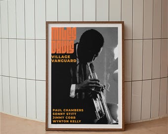 Miles Davis Concert Poster | Minimal Typography | Jazz Concert Poster | Vintage Concert Poster | Home Decor | Wall Art | Poster Print