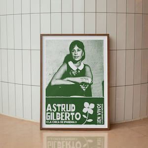 Póster de Astrud Gilberto / Chica de Ipanema / Concierto de Bossa Nova / Ciudad de México / Póster moderno de mediados de siglo / Póster con impresión artística vintage minimalista