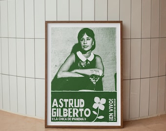 Astrud Gilberto Poster | Girl From Ipanema | Bossa Nova Concert | Mexico City | Mid Century Modern Poster | Minimal Vintage Art Print Poster
