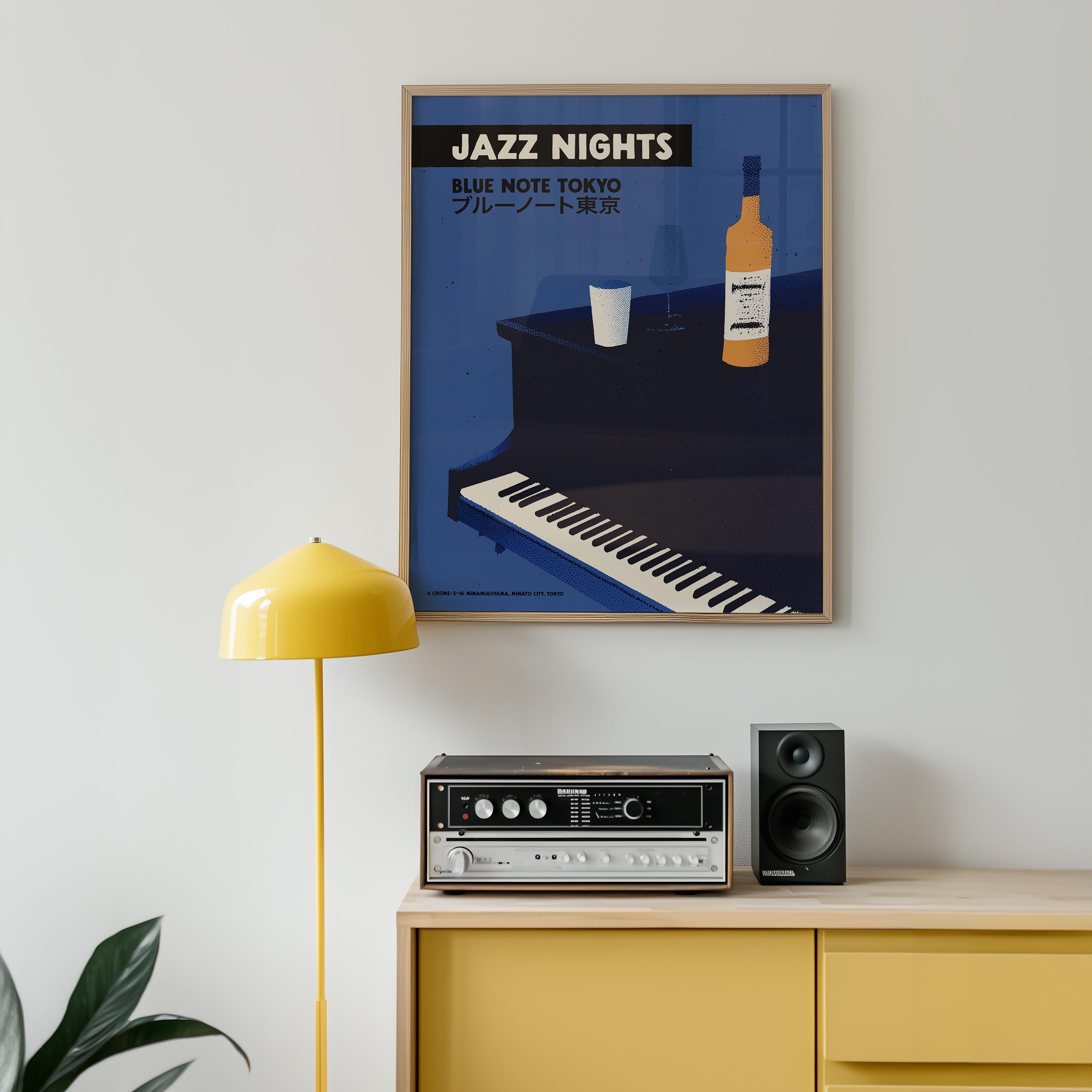 Retro Jazz Nights Tokyo Poster, Japanese Jazz Poster