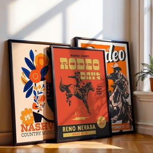 Vintage Rodeo Days Poster, Western Poster, Typografie Druck, Country Western Kunst, Minimal Vintage Kunstdruck, Retro Poster Druck, Wüsten Kunst Bild 4