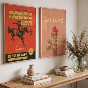 Vintage Rodeo Days Poster, Western Poster, Typografie Druck, Country Western Kunst, Minimal Vintage Kunstdruck, Retro Poster Druck, Wüsten Kunst Bild 7