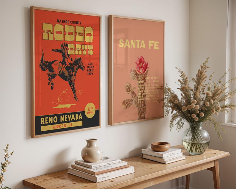 Vintage Rodeo Days Poster, Western Poster, Typografie Druck, Country Western Kunst, Minimal Vintage Kunstdruck, Retro Poster Druck, Wüsten Kunst Bild 7