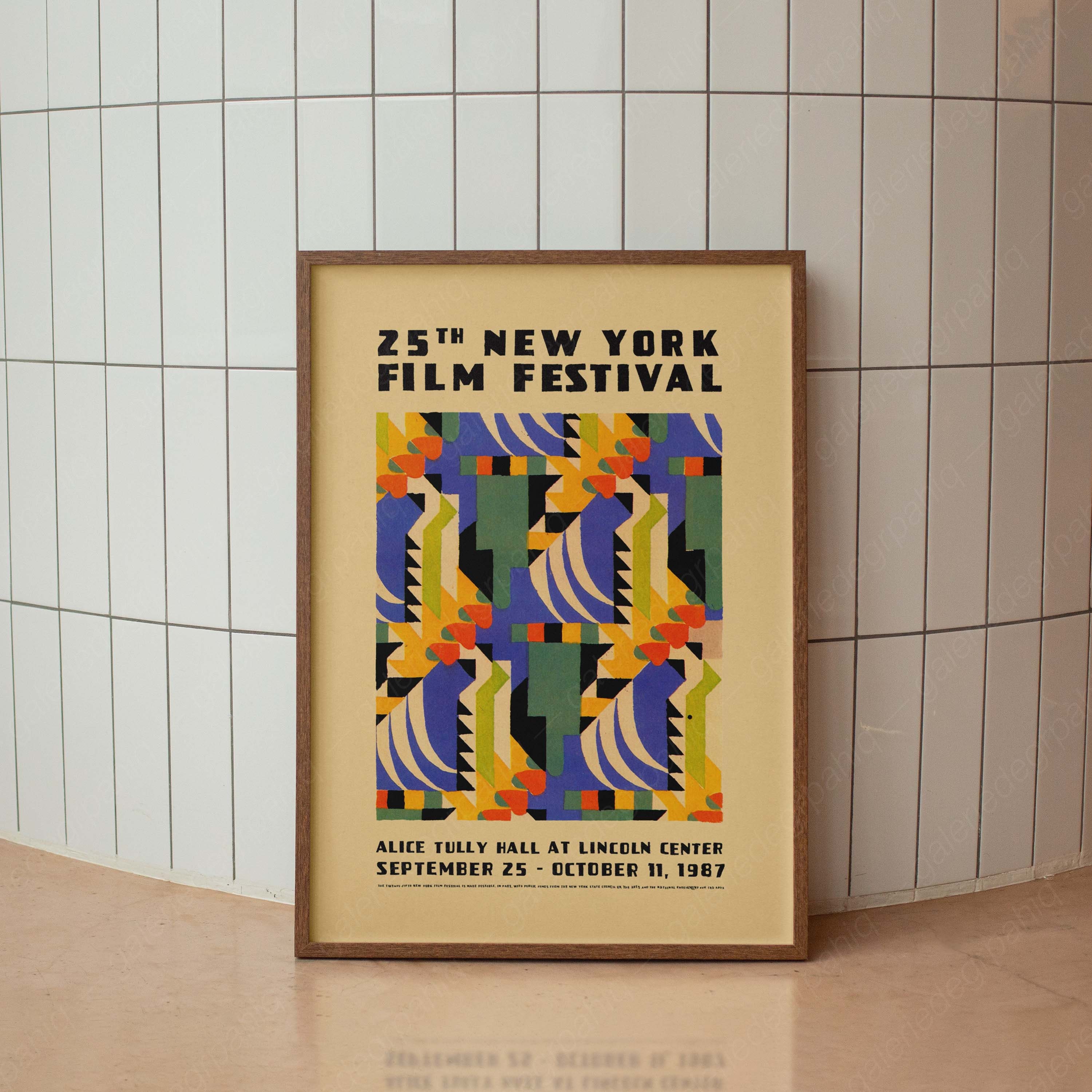 Vintage NYC Film Fest '80s Poster, Mid Century Modern Typography Print, New York City Poster, Minimalist Wall Art, Poster Print